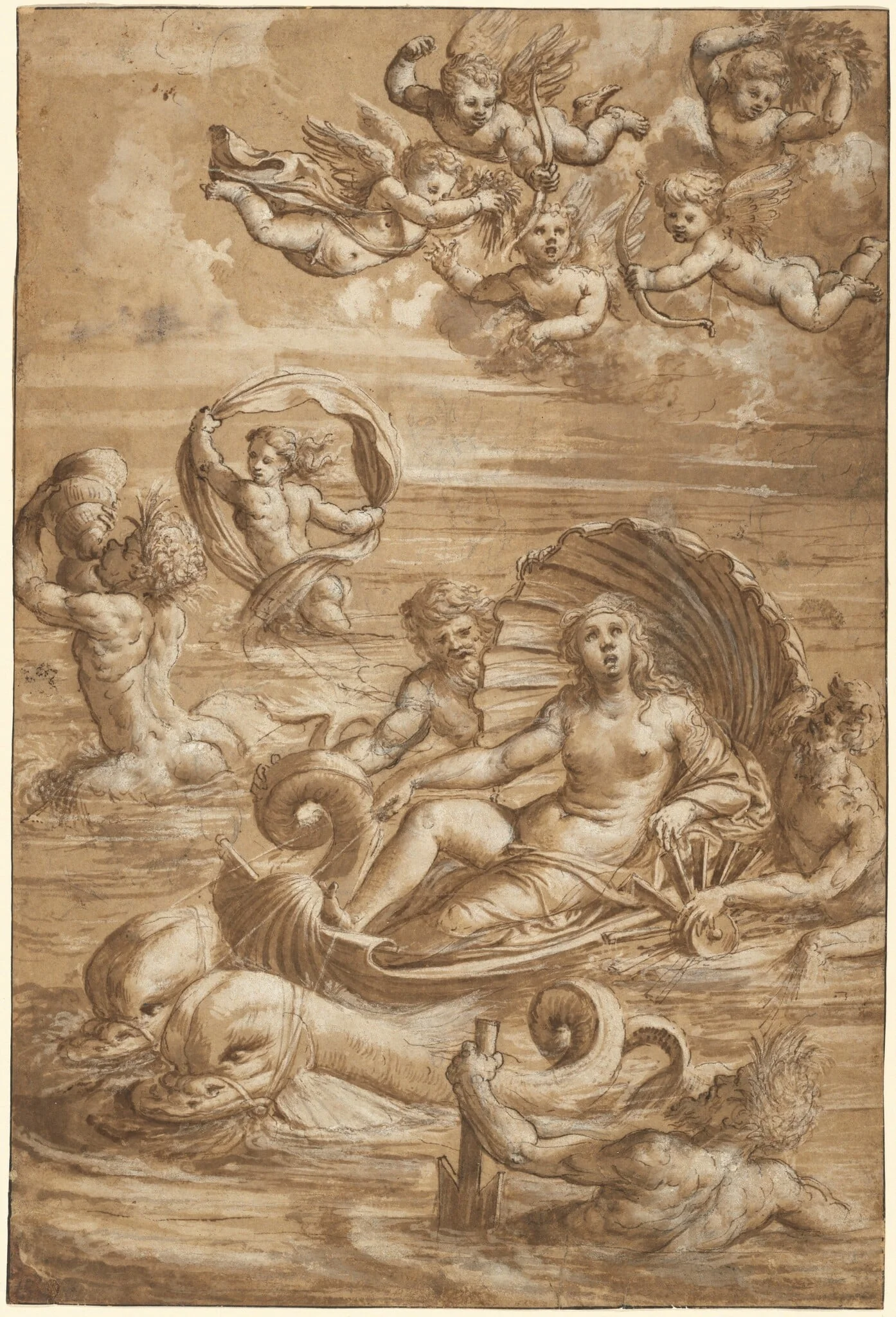 The Triumph of Galatea, by Girolamo da Treviso the Younger, ink, 1535