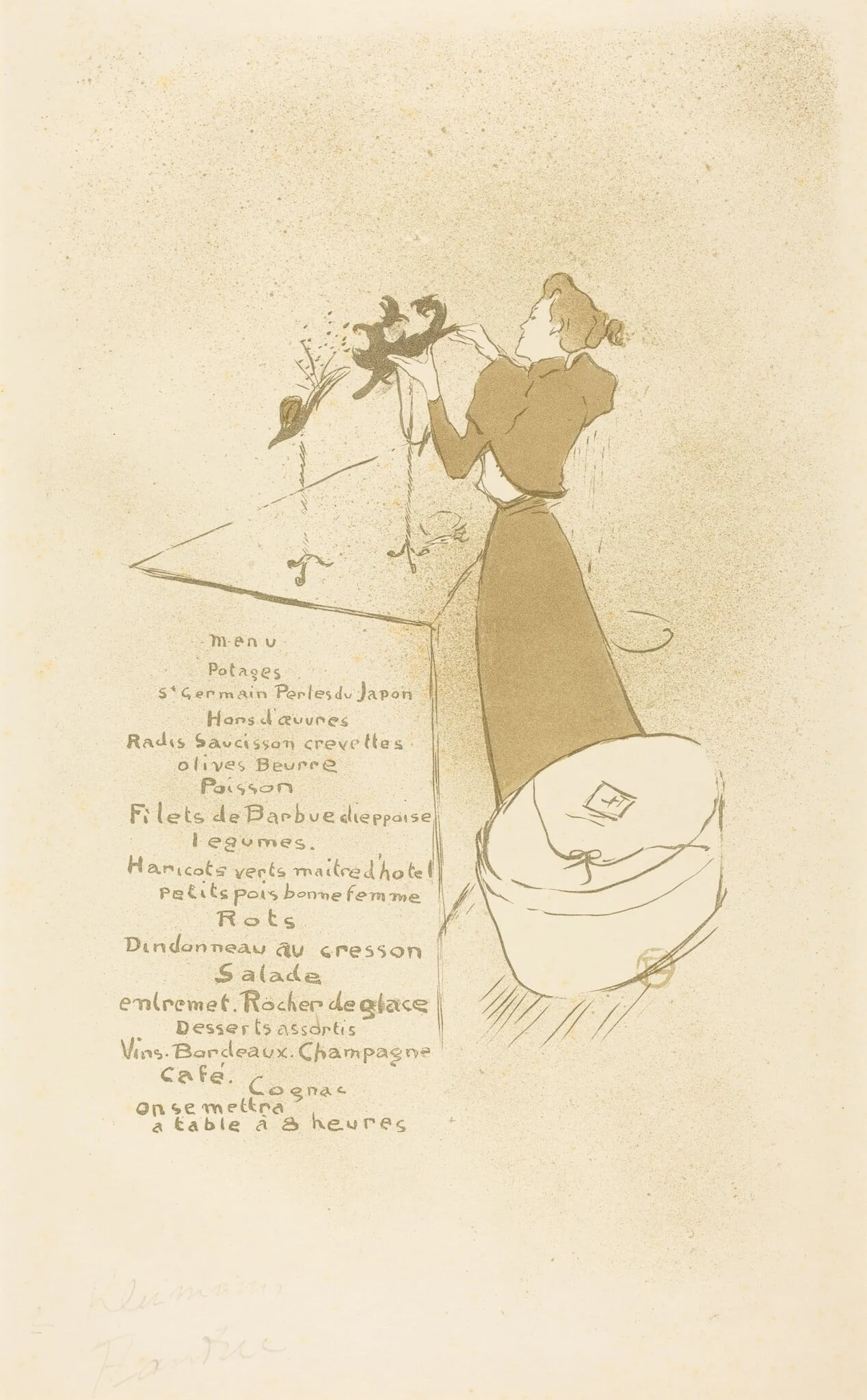 The Milliner (La Modiste - Renée Vert), by Henri de Toulouse-Lautrec, ink, 1893