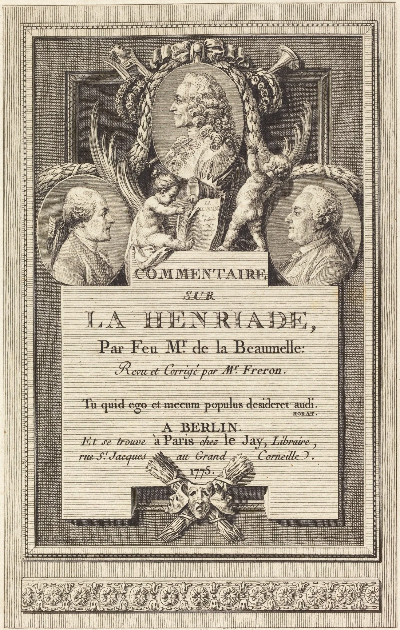 Commentaire sur la Henriade, by Augustin de Saint-Aubin, ink, 1775
