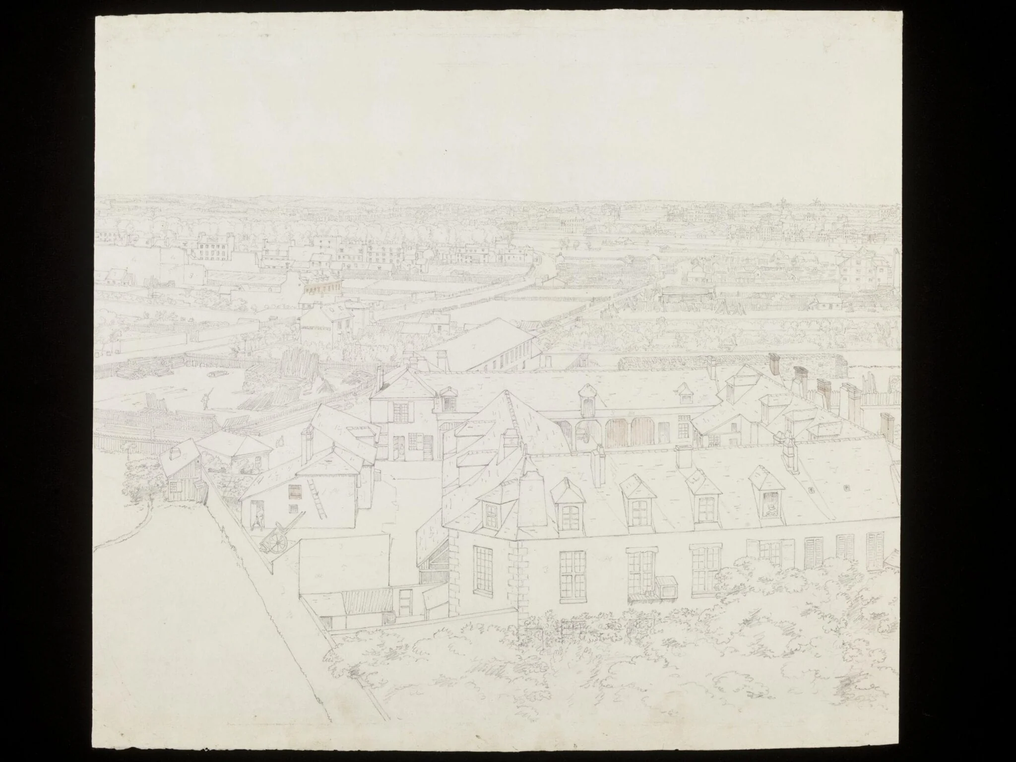 Preparatory study for a panorama of Paris from the Seine