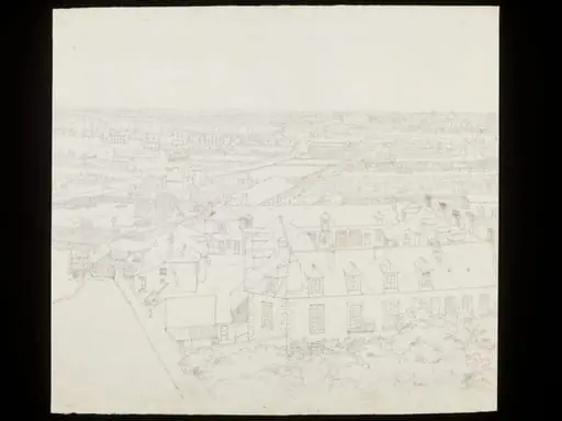 Preparatory study for a panorama of Paris from the Seine