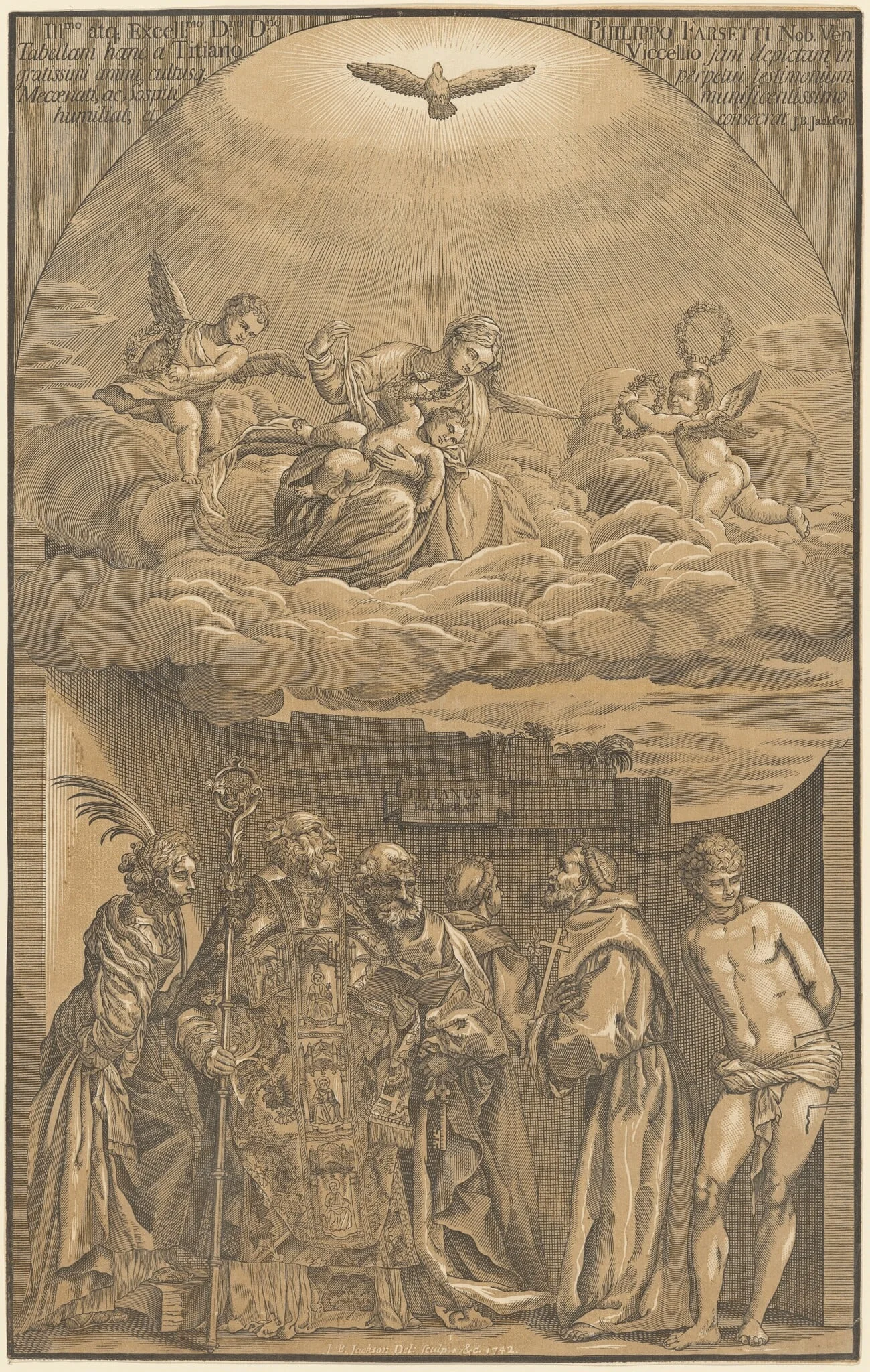 The Virgin and Child in the Clouds with Six Saints