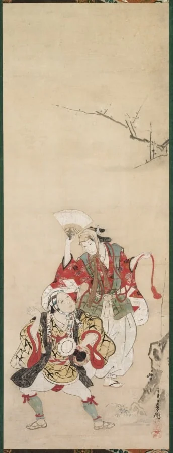 Spring Dancers (Manzai), by Miyagawa Chōshun, unspecified, 1704