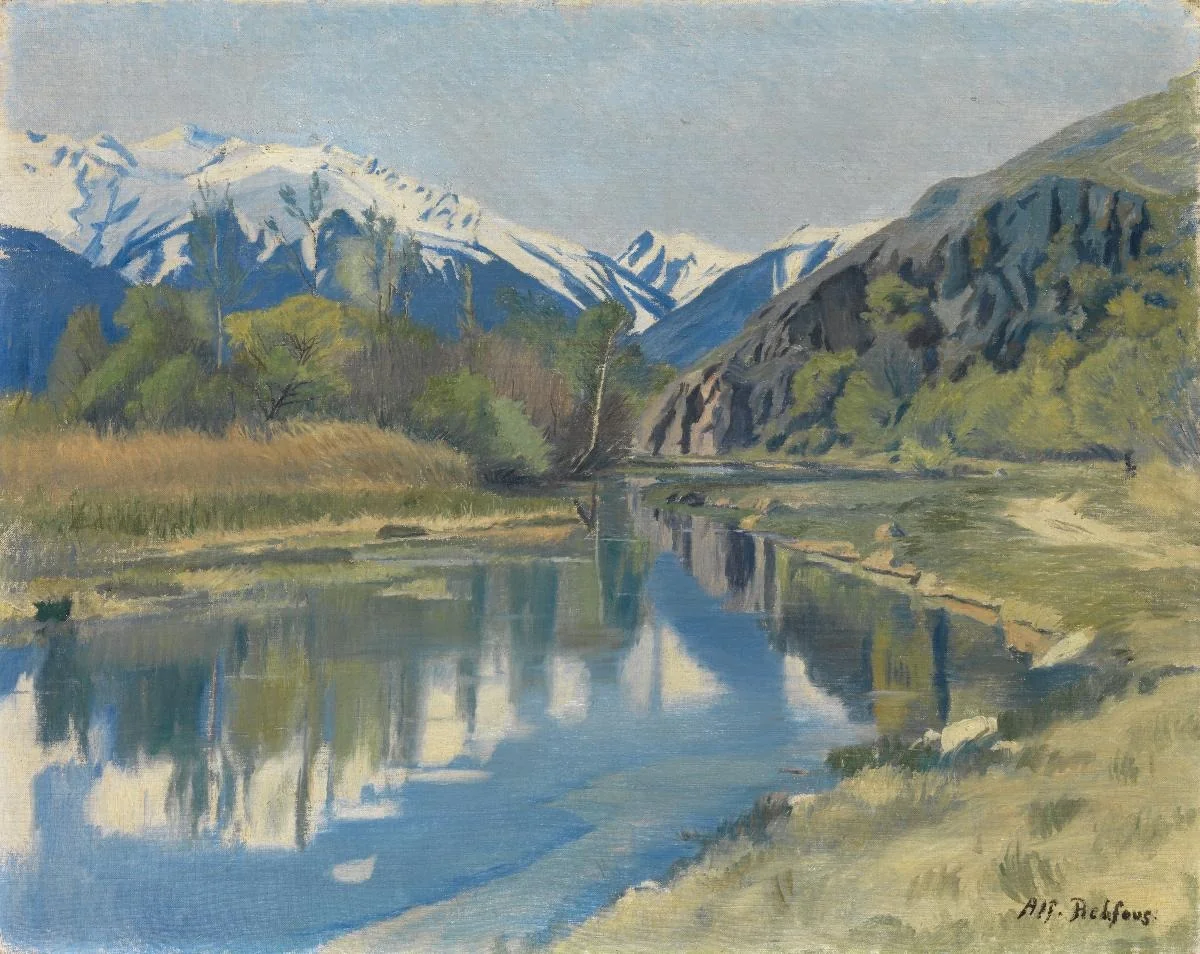 Rhone-Ebene bei Saillon, by Alfred Rehfous, oil, 1910