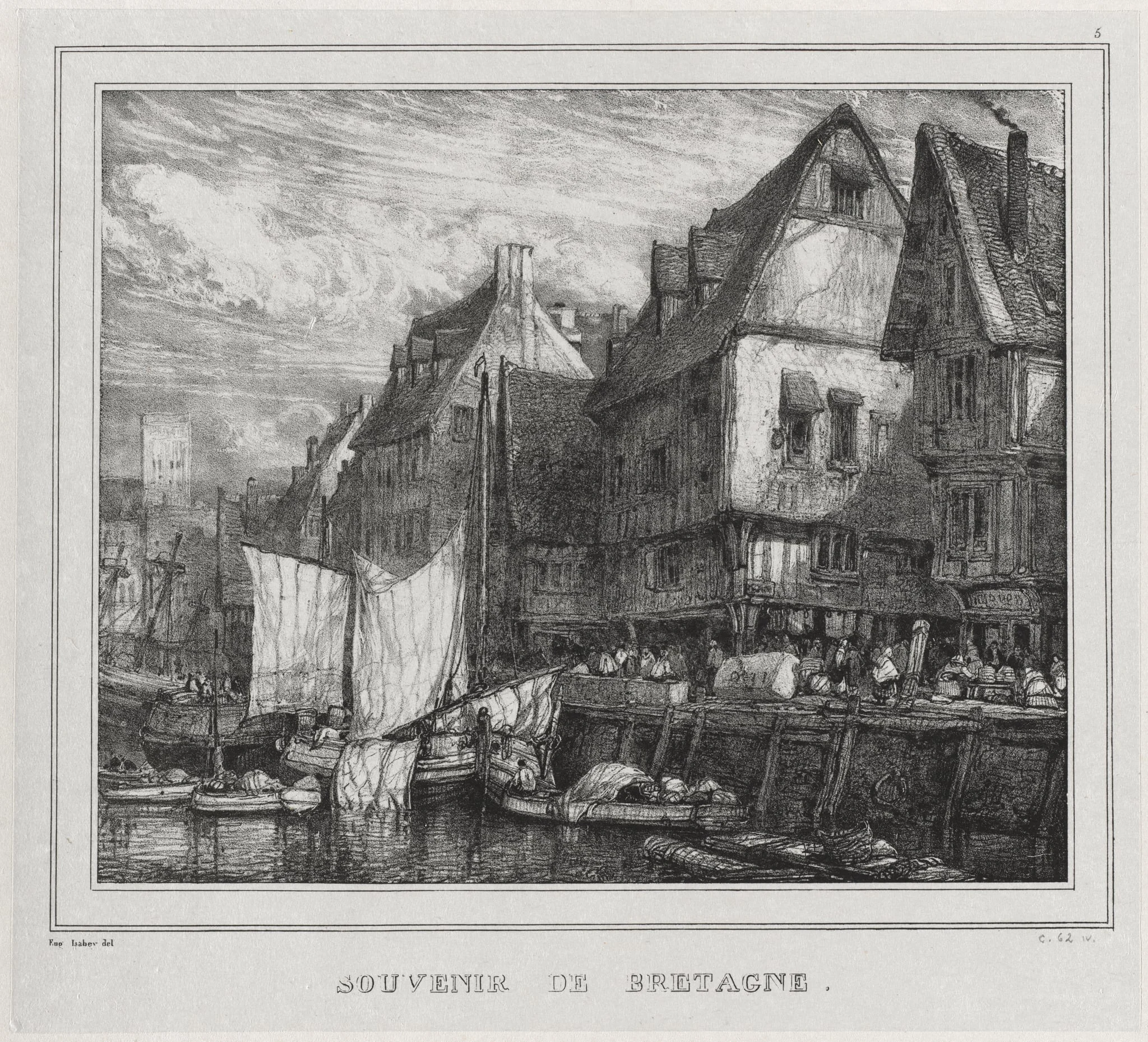 Souvenirs: Souvenir of Brittany, Plate 5, by Eugène Isabey, 1832