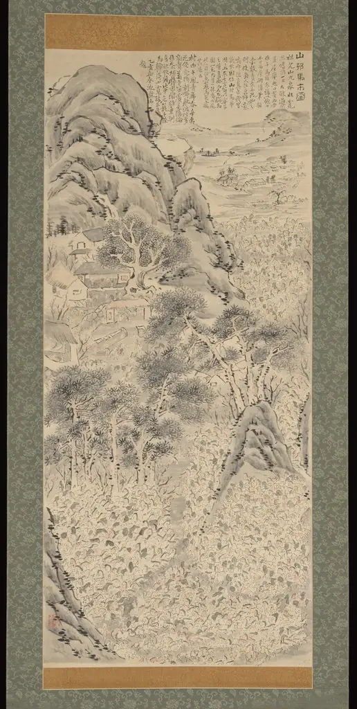 After Ike Taiga’s “Horse Market in a Mountain Village”