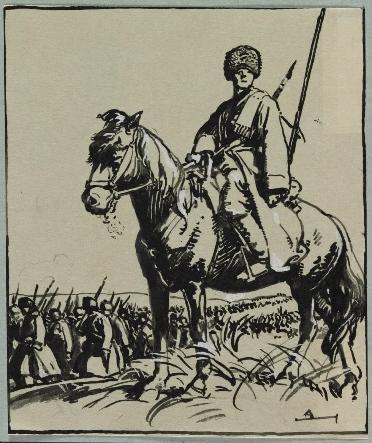 Officier de Cosaques, by Auguste Lepère, 1914