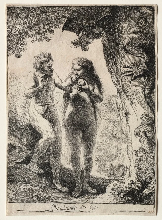 Adam and Eve, by Rembrandt, 1638