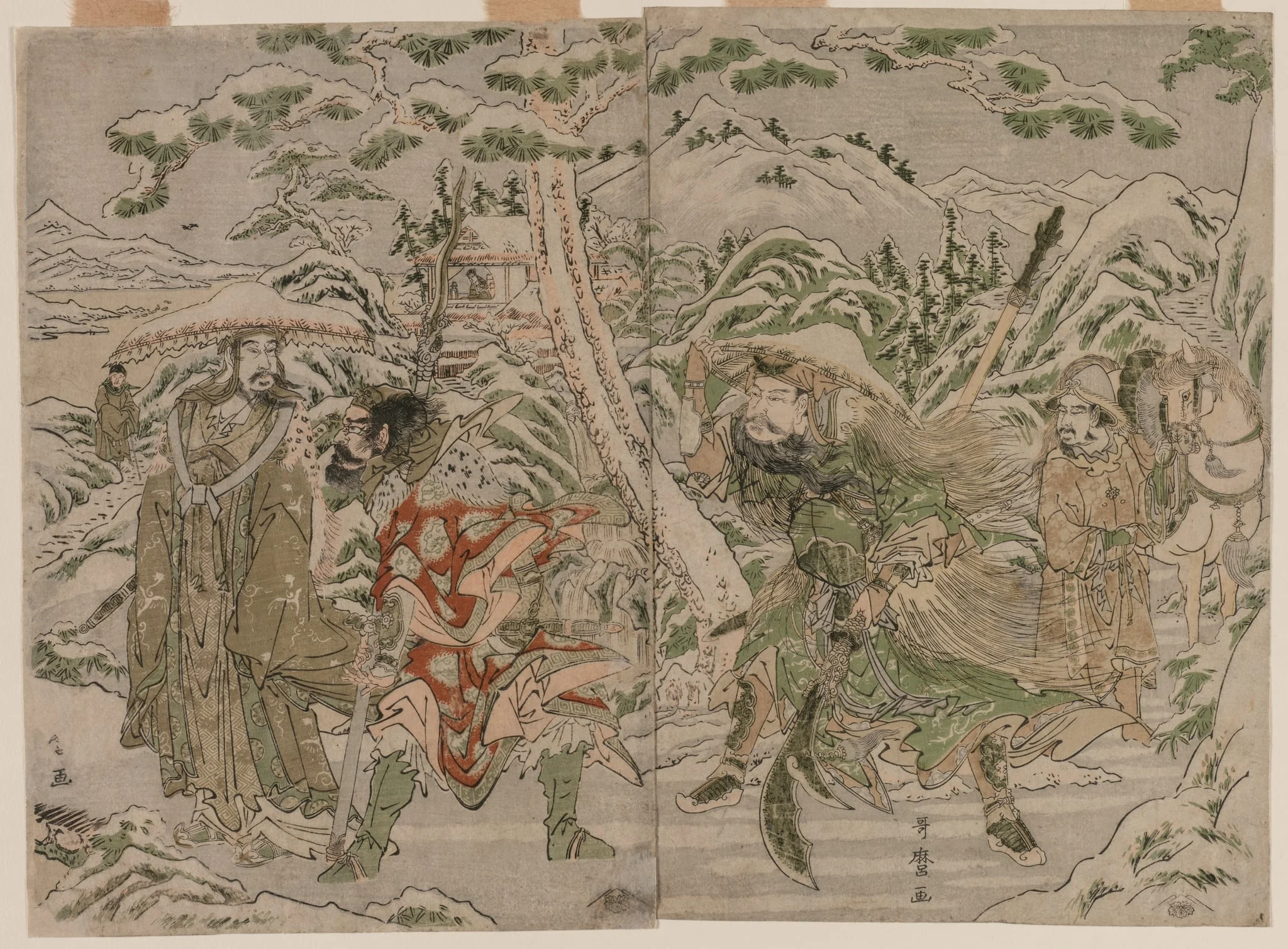 Winter Scene from the Romance of the Three Kingdoms, by Kitagawa Utamaro, 1790