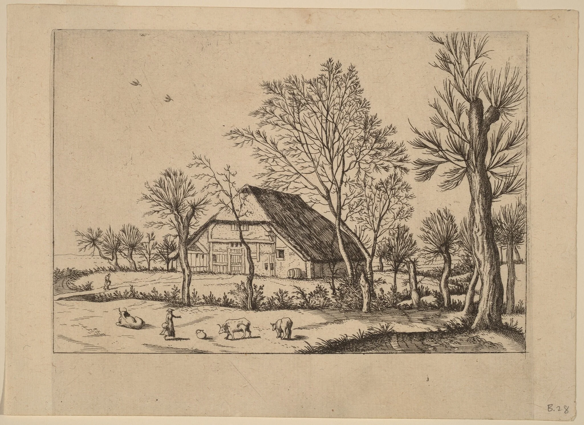 Farm, by Lucas van Doetechum, ink, 1560