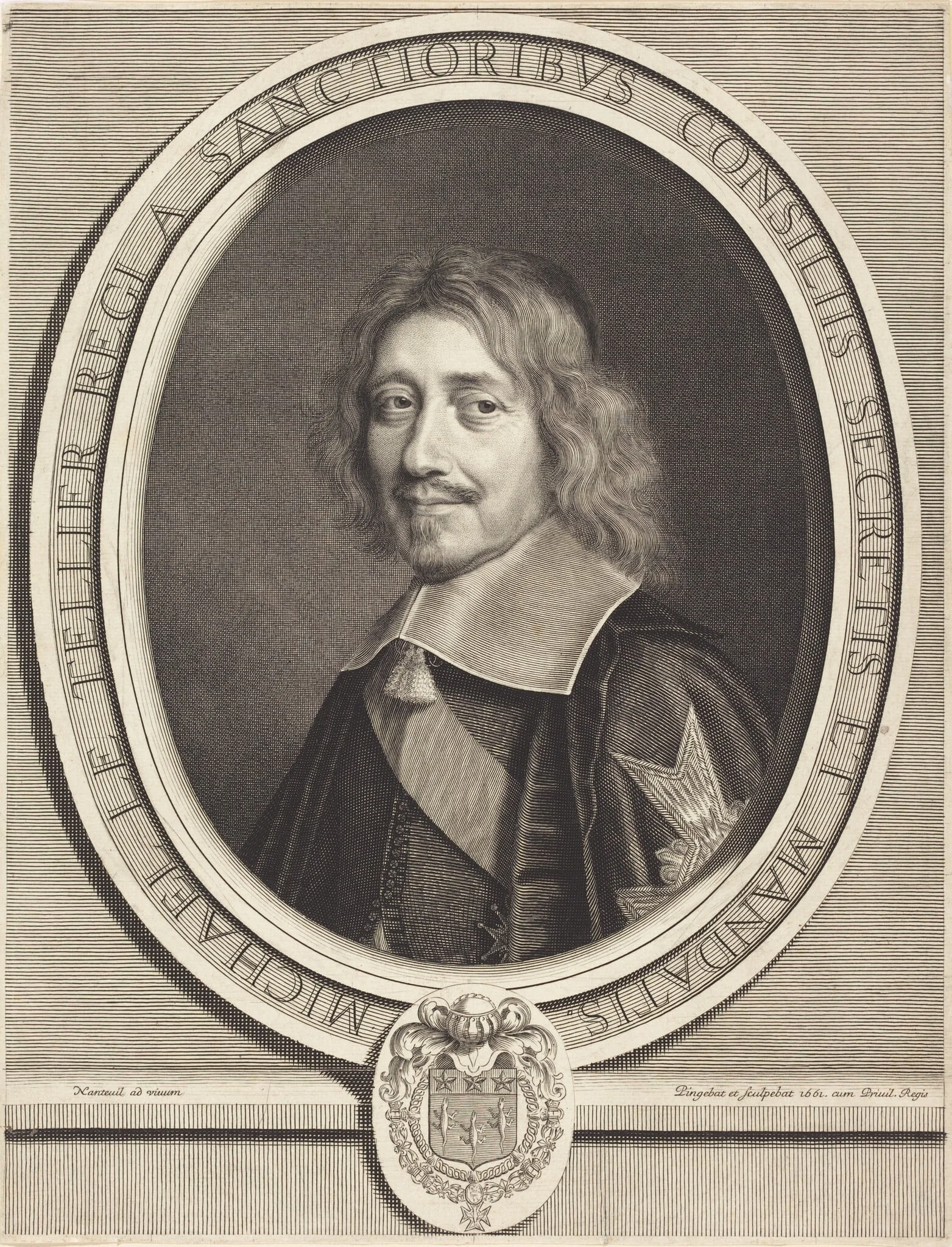 Chancellor Michel Le Tellier, by Robert Nanteuil, ink, 1661