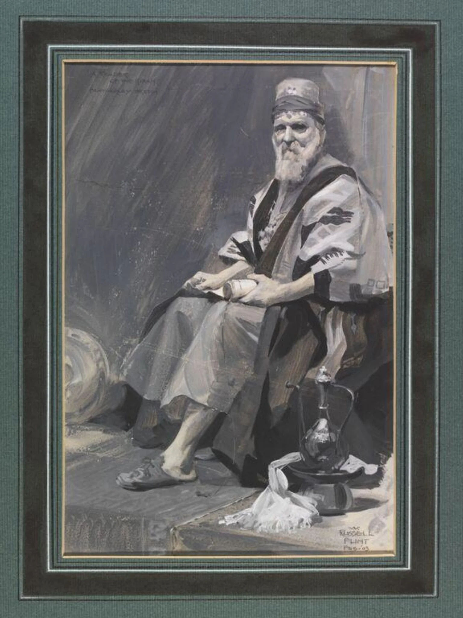 A reader of the Koran, by William Russell Flint, paint, 1903