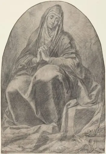 The Grieving Virgin Contemplating Instruments of the Passion