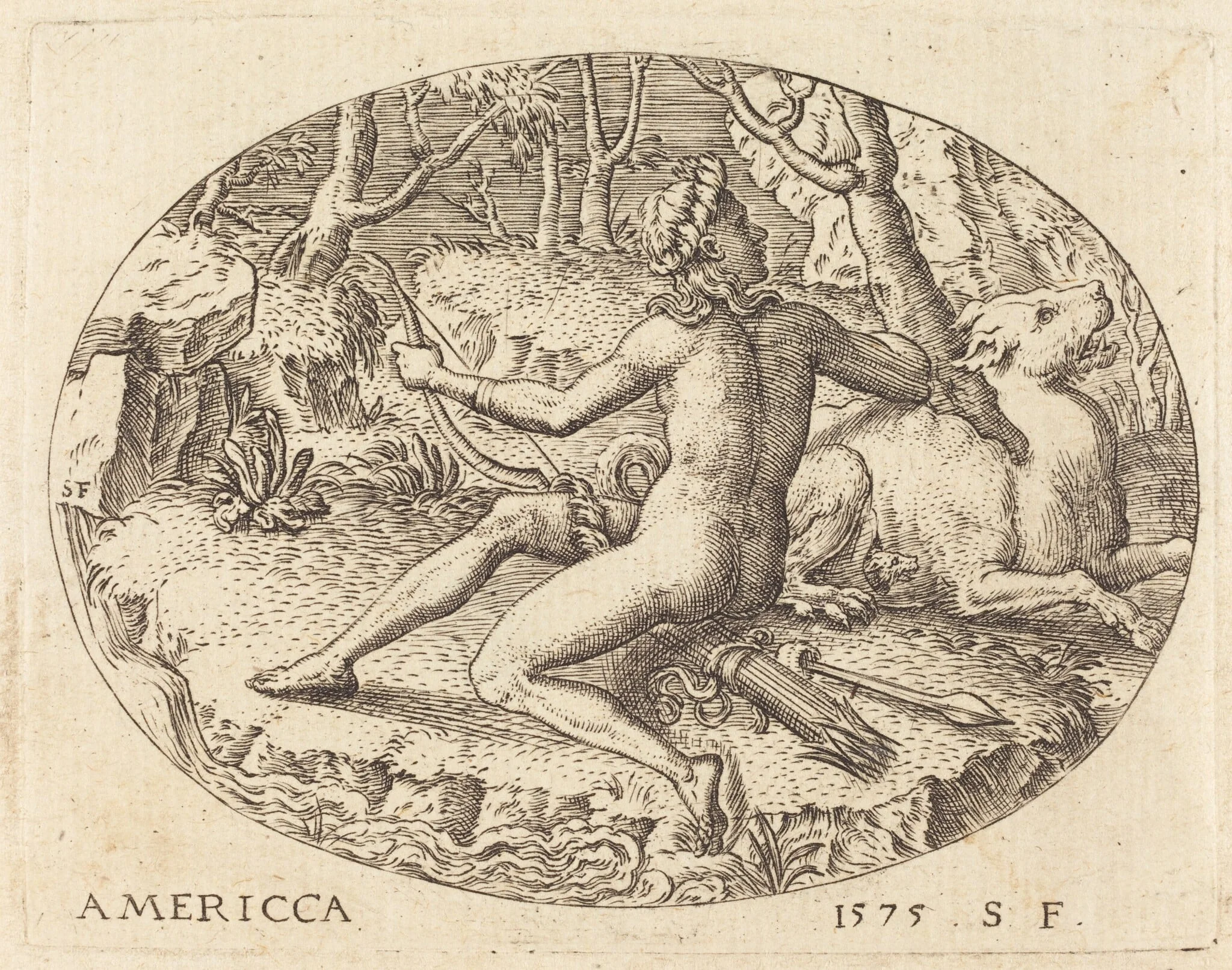 America, by Etienne Delaune, ink, 1575