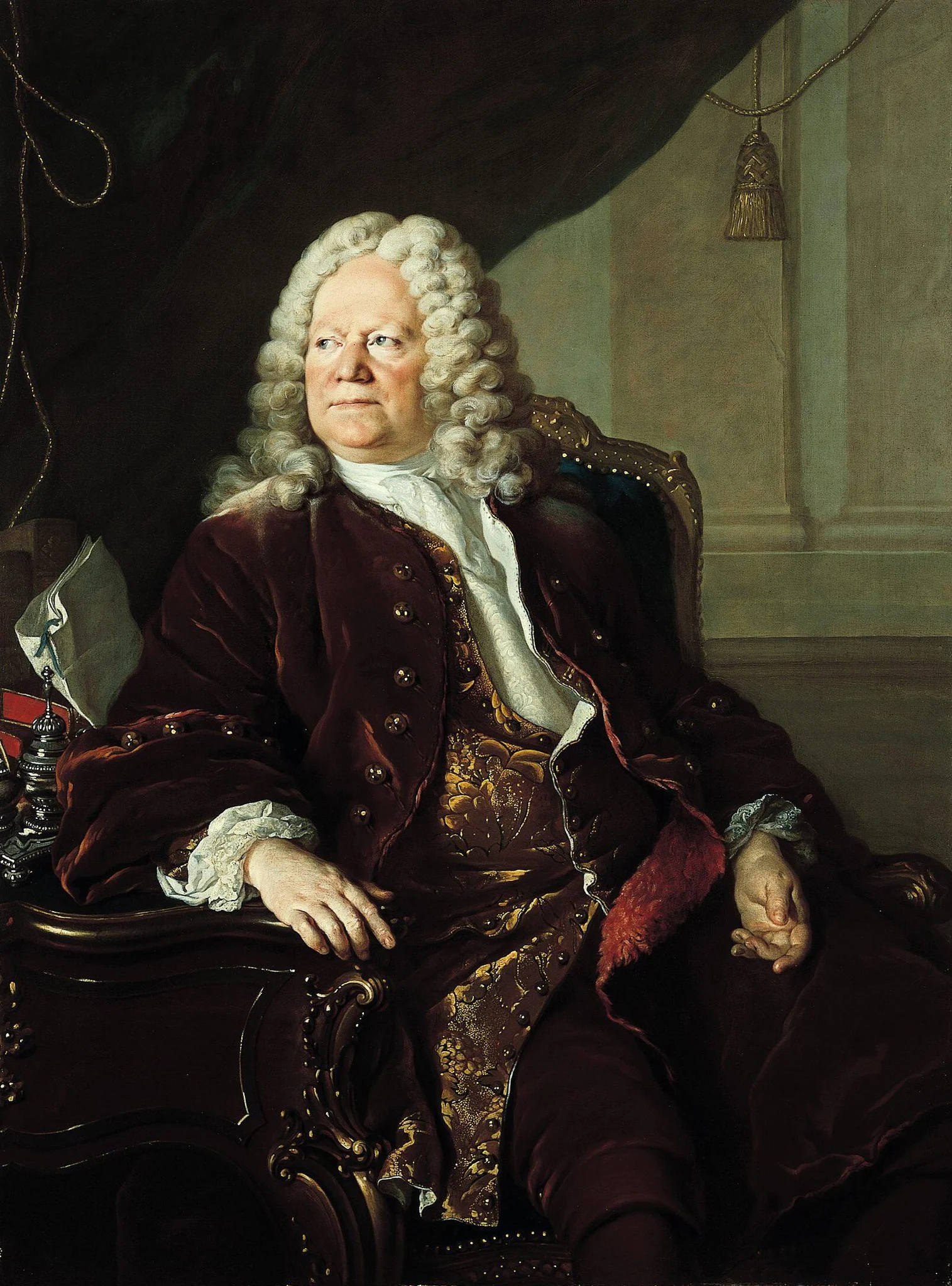 Portrait of Alexis Piron (?), by Louis Tocqué, oil, 1737