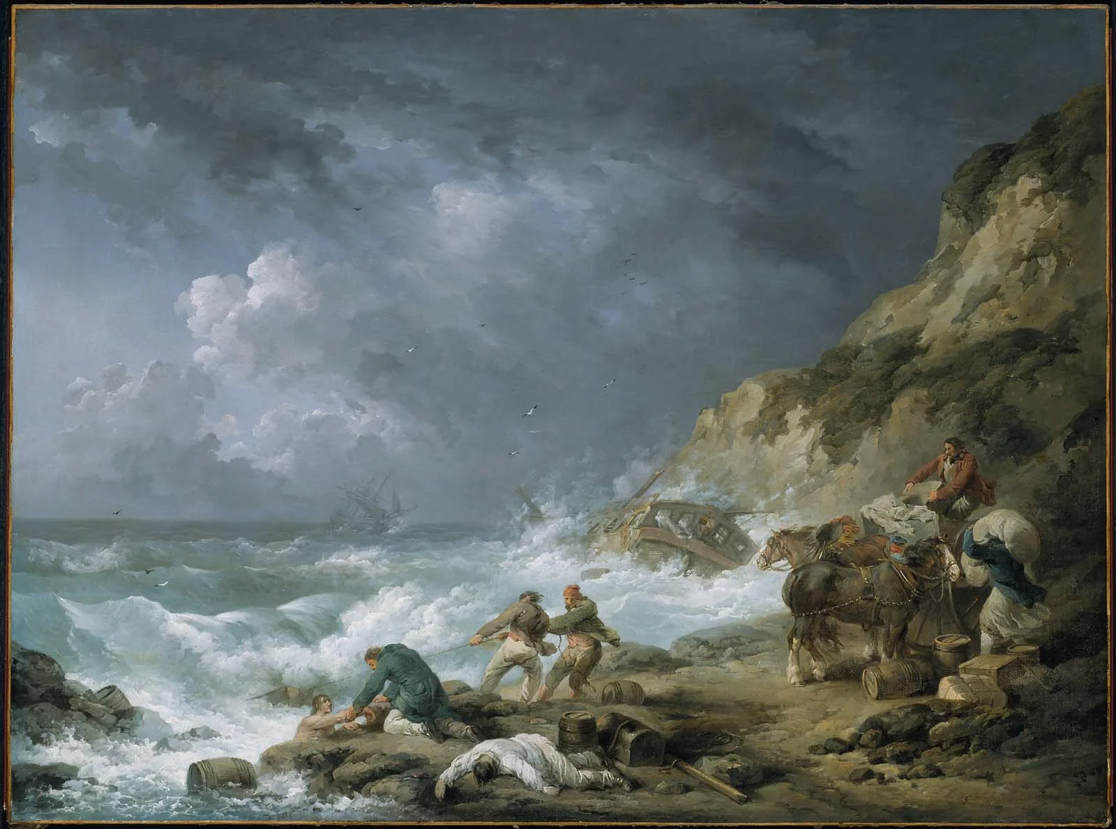 The Wreckers, by George Morland, oil, 1796