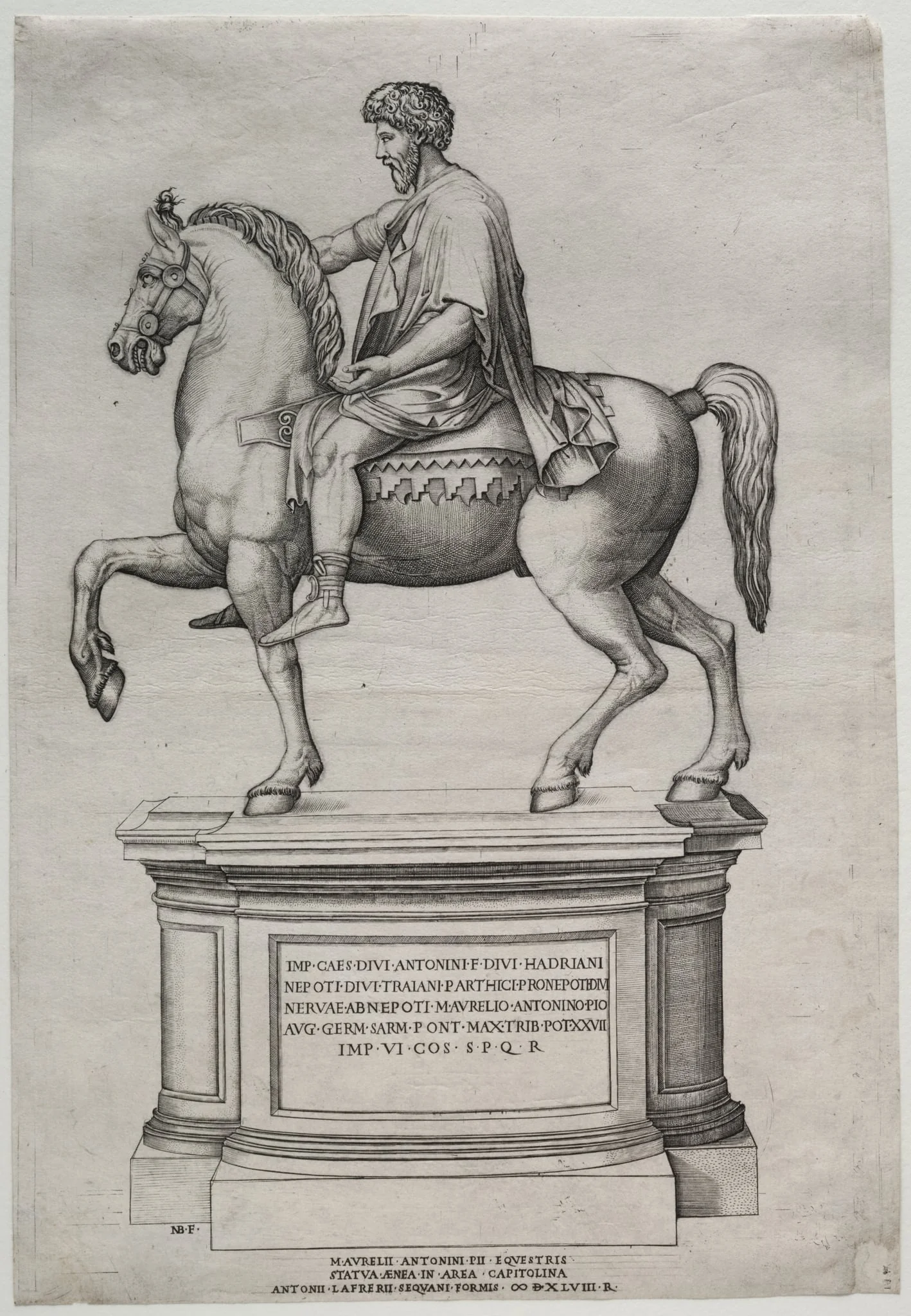 Equestrian Statue of Marcus Aurelius, by Nicolas Beatrizet, 1548