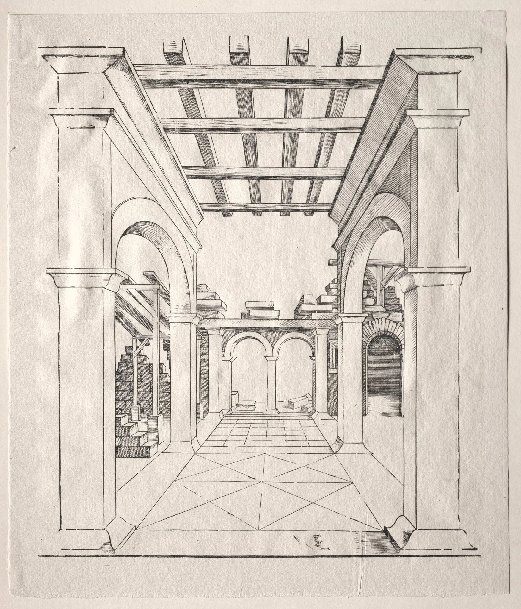 A Portico, by Erhard Schön, 1526