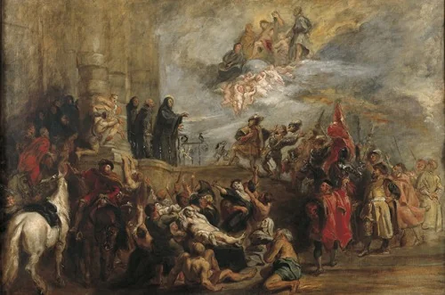 The miracles of Saint Benedict, by Eugène Delacroix, oil, 1841