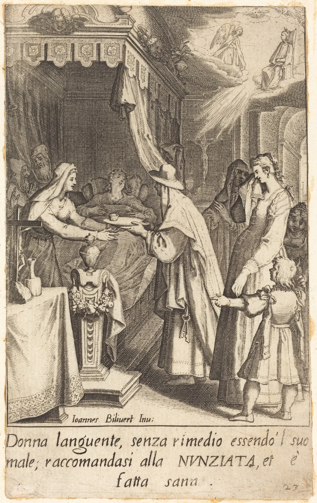 The Cured Sick Person, by Jacques Callot, ink, 1619