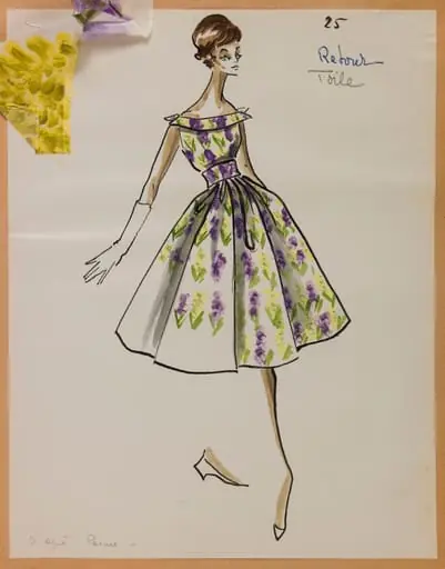 Robe à motif floral jaune et violet