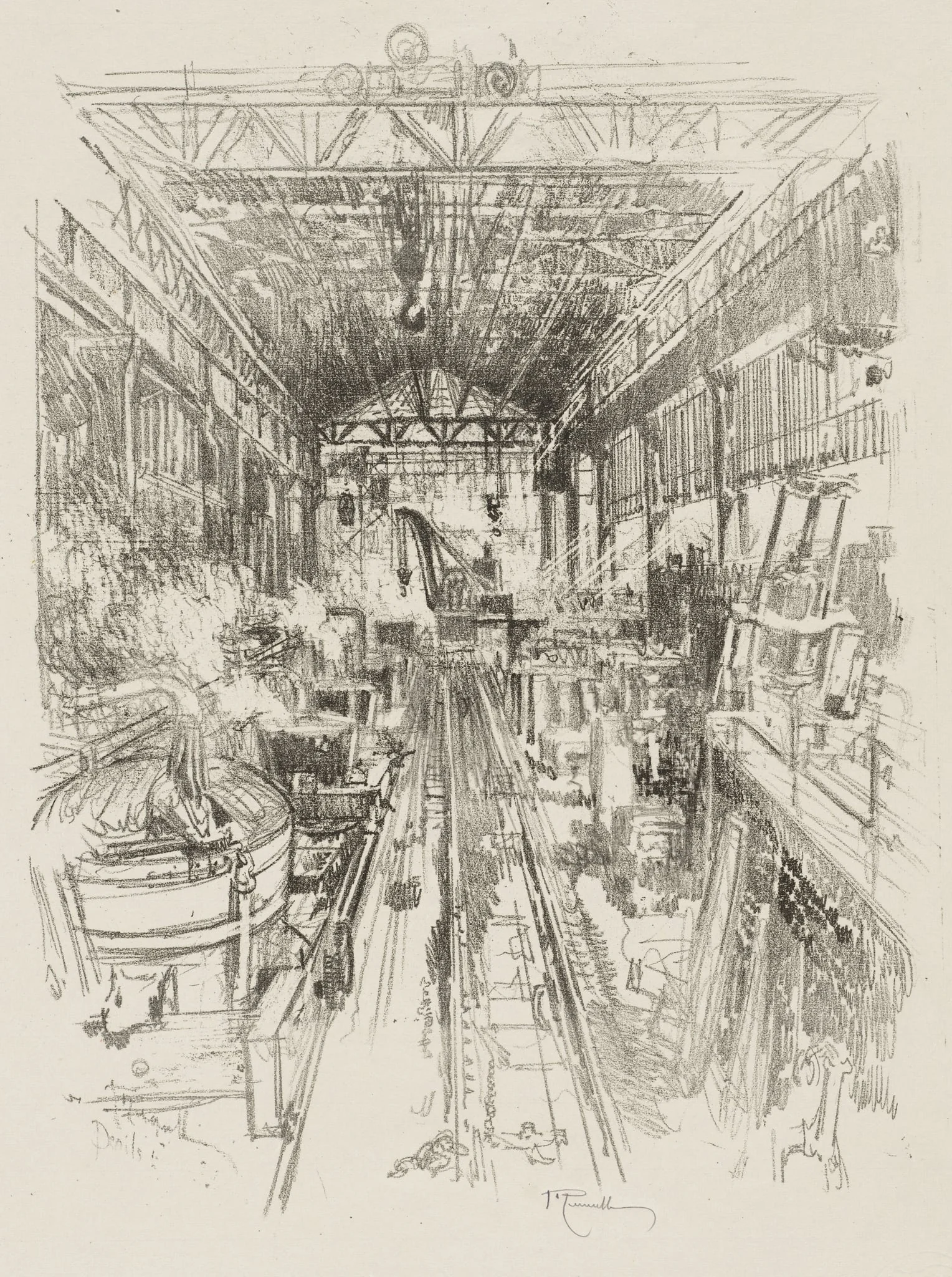 English War Work:  The Cauldrons, by Joseph Pennell, 1916