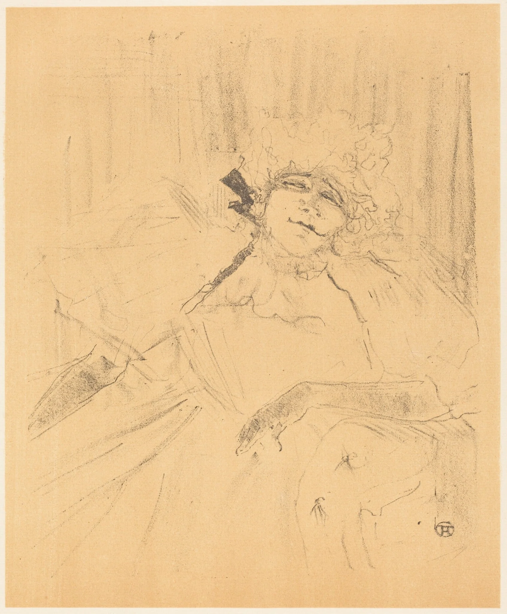 Old Song (Chanson ancienne), by Henri de Toulouse-Lautrec, ink, 1898