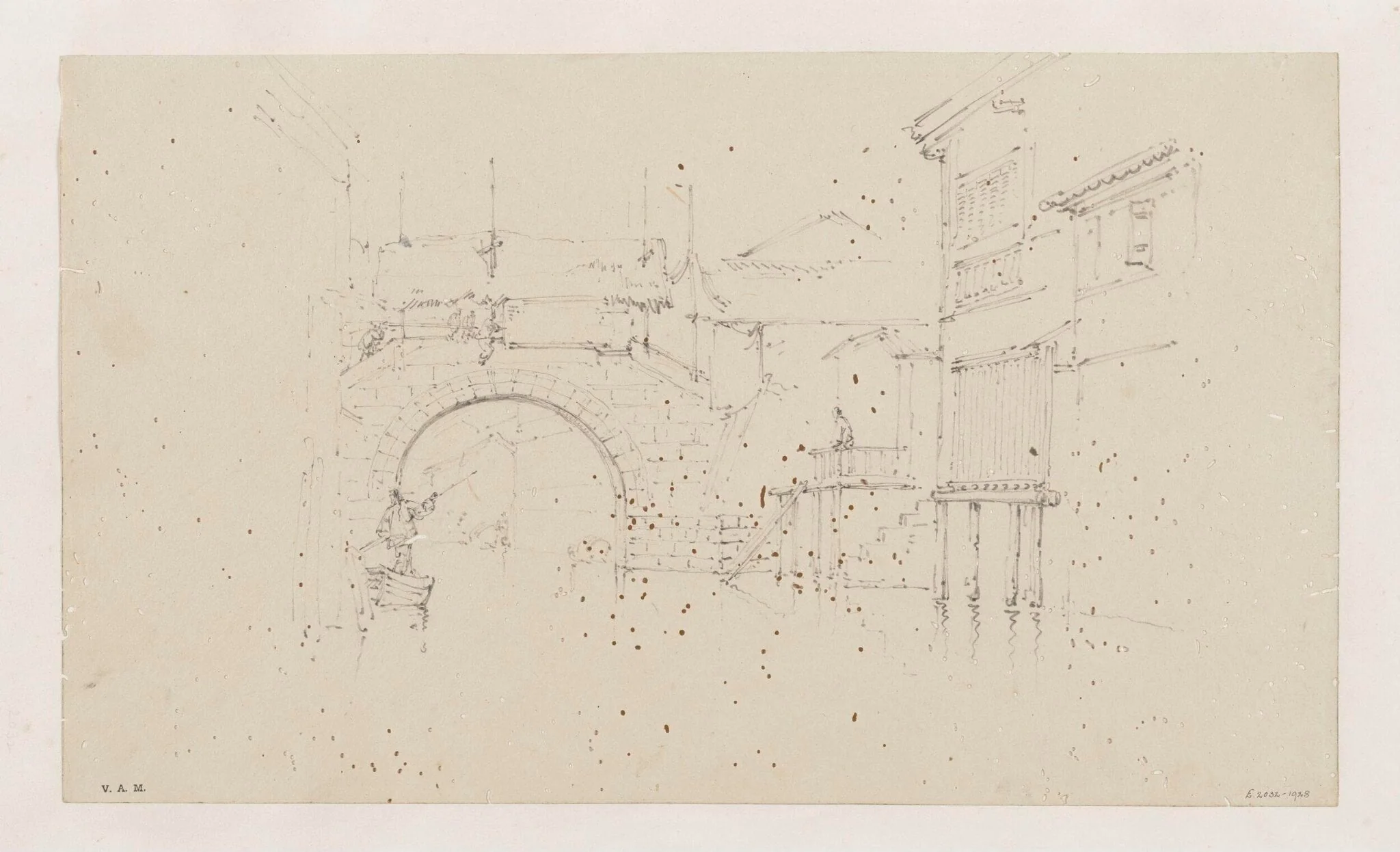 A bridge at Honan, by George Chinnery, 19