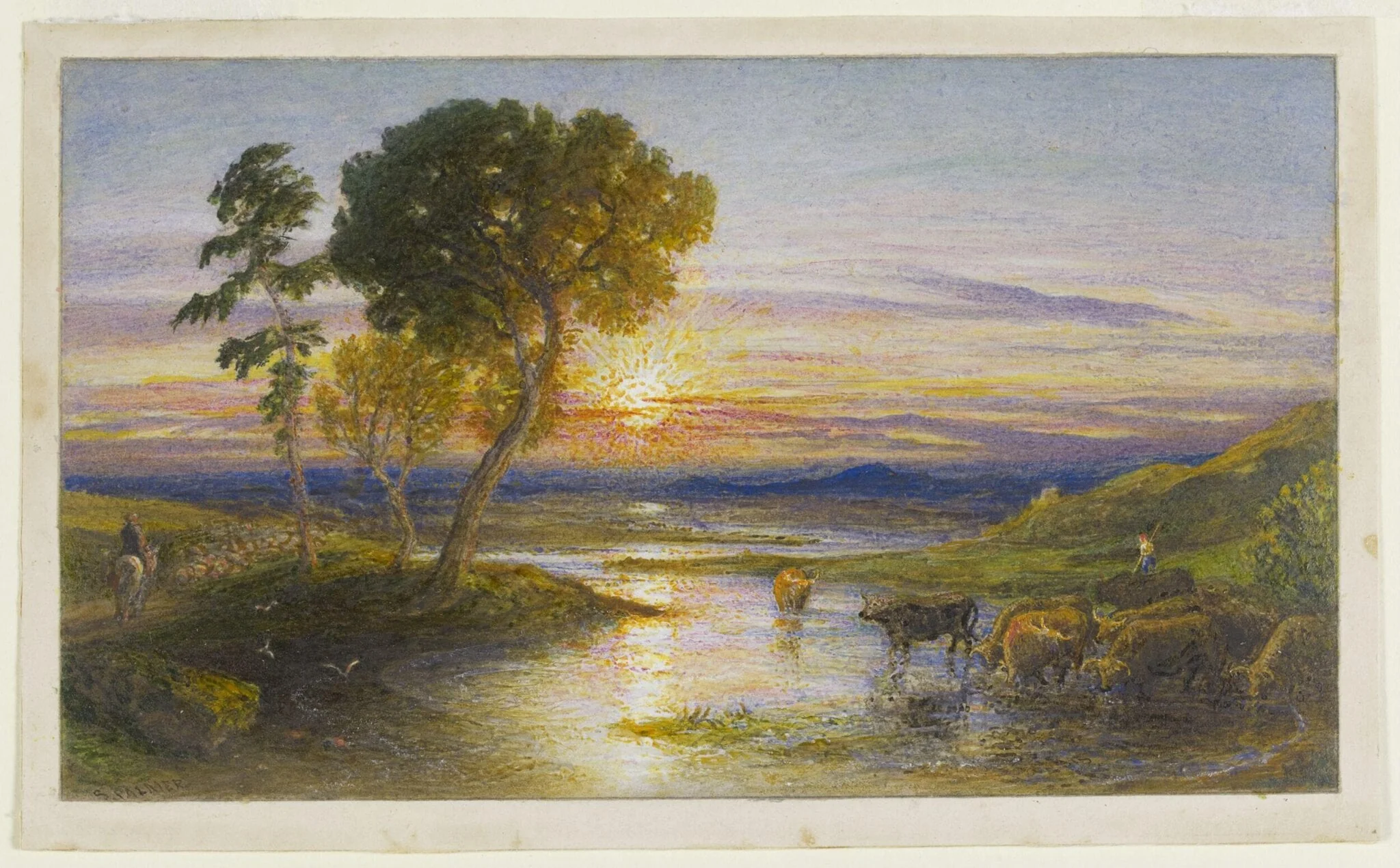 The Winding Stream, by Samuel Palmer, watercolor, 1879