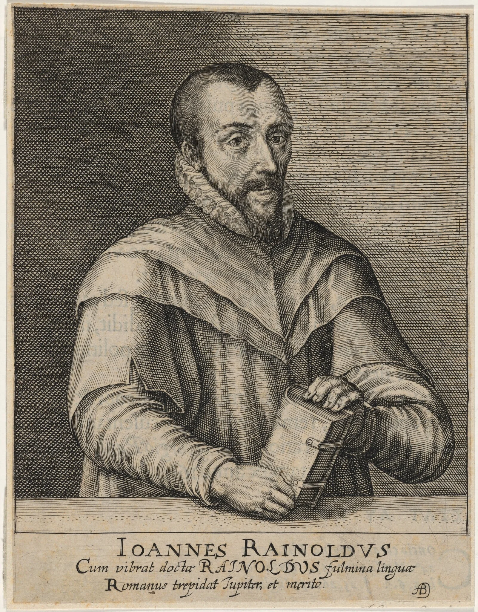 John Rainolds, President of Corpus College Osford, and Dean of Lincoln, by Magdalena van de Passe, ink, 1620