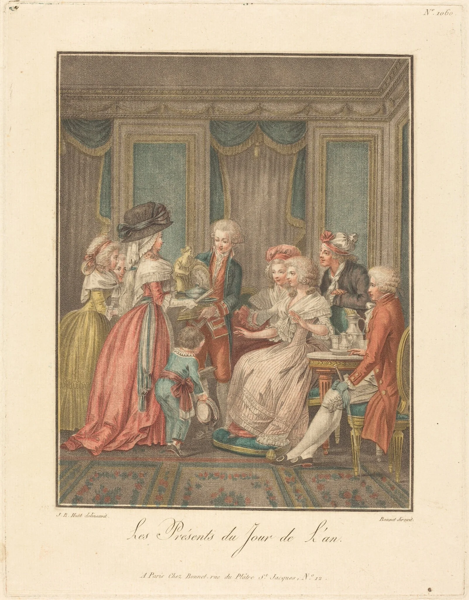 Les Présents du jour de l'an, by Louis-Marin Bonnet, paint, 1764