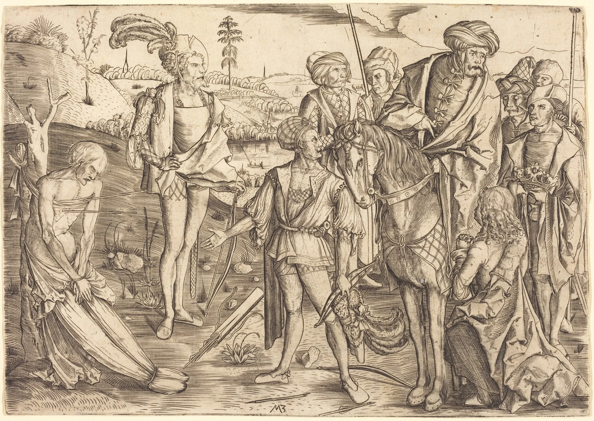 The Testing of the King's Sons, by Master MZ, ink, 1500