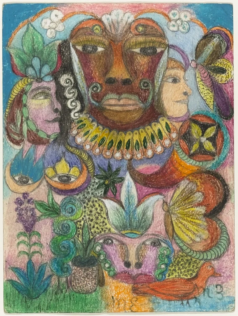 Untitled, by Minnie Evans, graphite, 1973