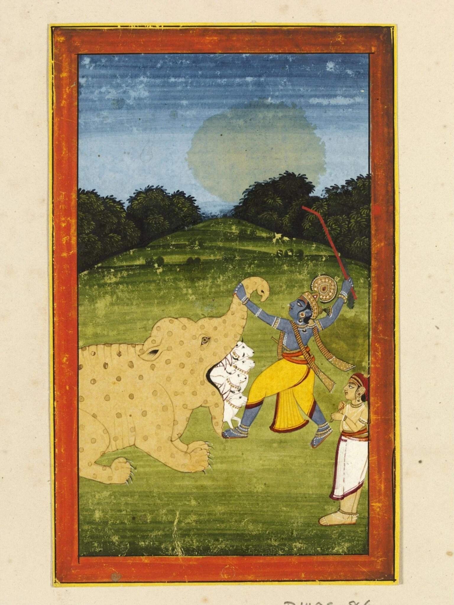 Krishna and Aghasura, by Unknown, paint, 1850