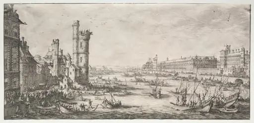 Les deux grandes vues de Paris:  Vue du Louvre