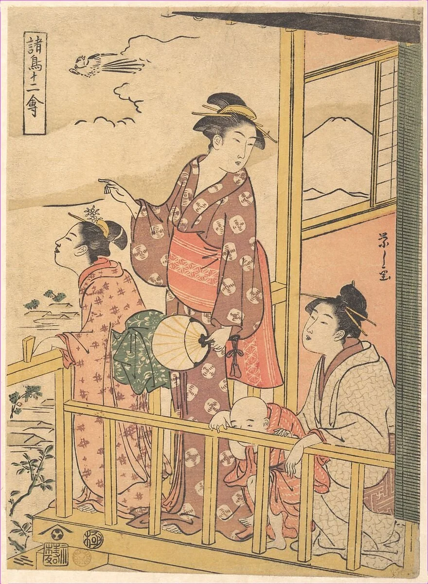 鳥文斎栄之画　「諸鳥十二禽」 尾長鳥|A Long-Tailed Fowl (Onagadori), from the series Twelve Assorted Birds (Shochō jūnikin), by Chôbunsai Eishi, ink, 1791