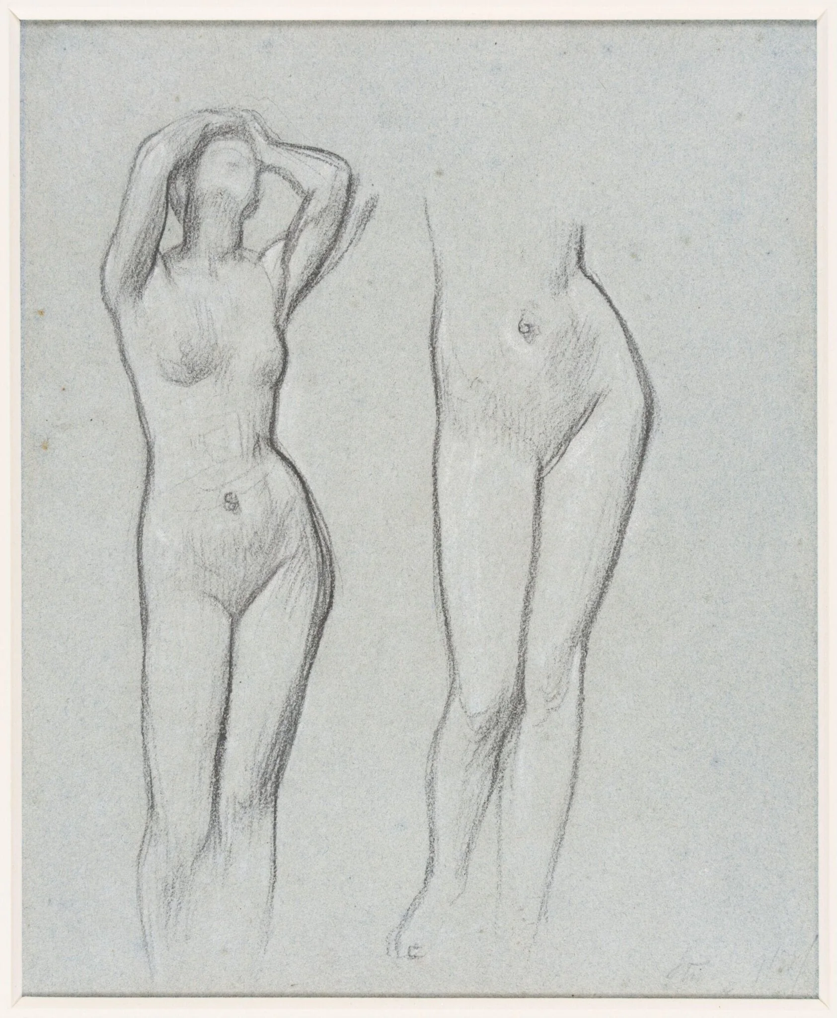 Two studies for 'Electra at the tombo of Agamemnon', by Frederic, Lord Leighton, 1850