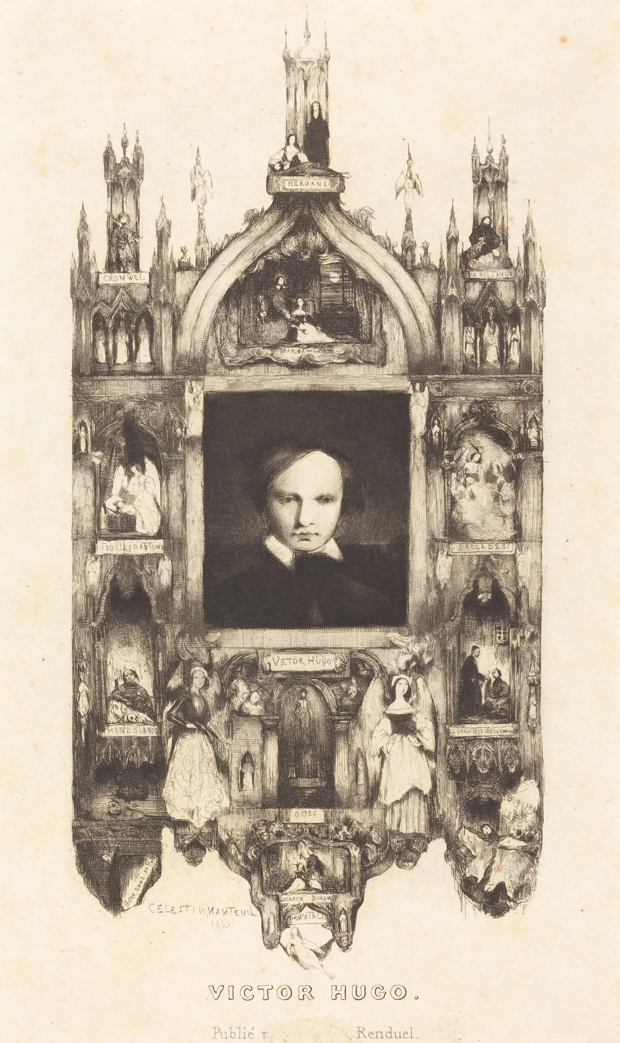 Victor Hugo, by Célestin Nanteuil, ink, 1833
