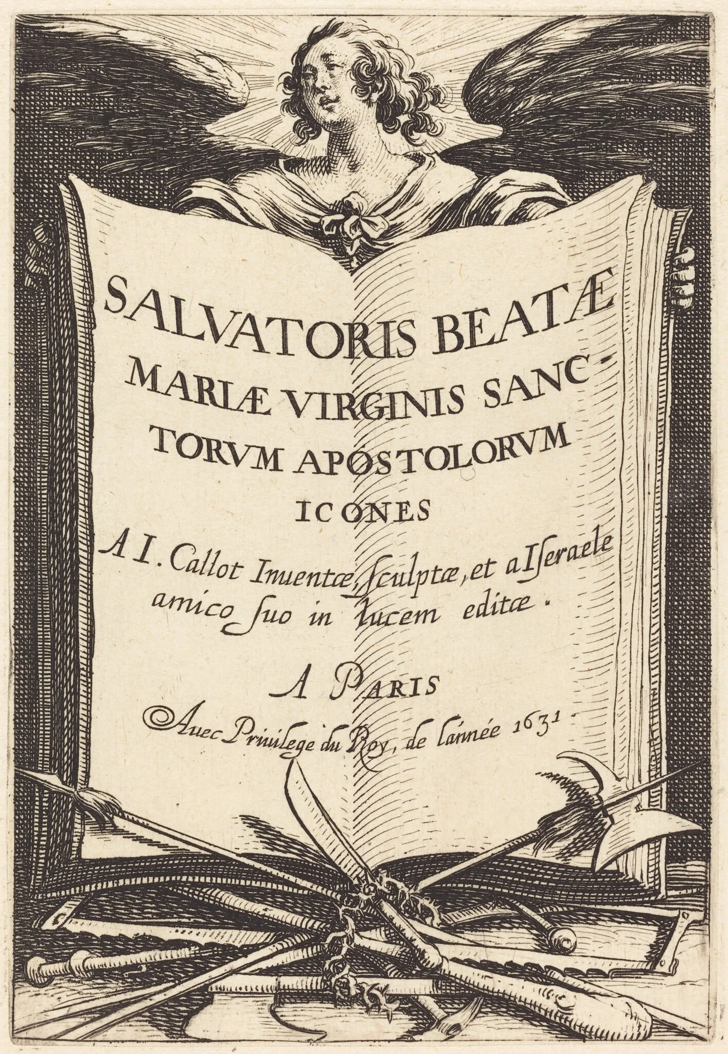 Frontispiece for "The Large Apostles", by Jacques Callot, ink, 1631
