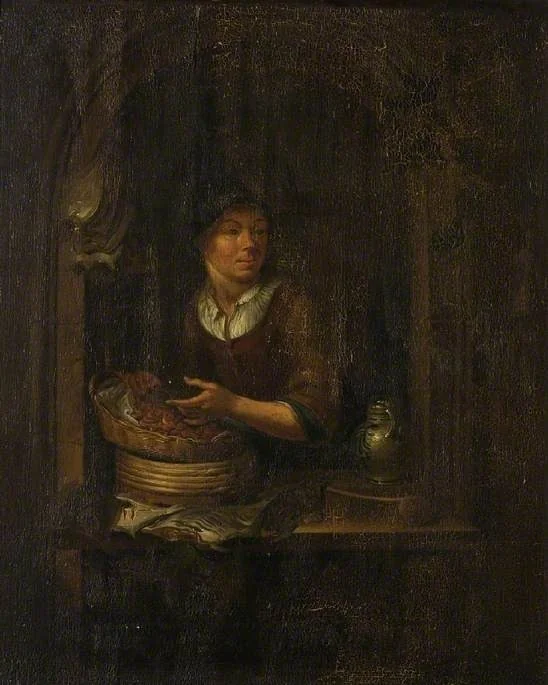 The Fishwife, by Louis de Moni, oil, 1744