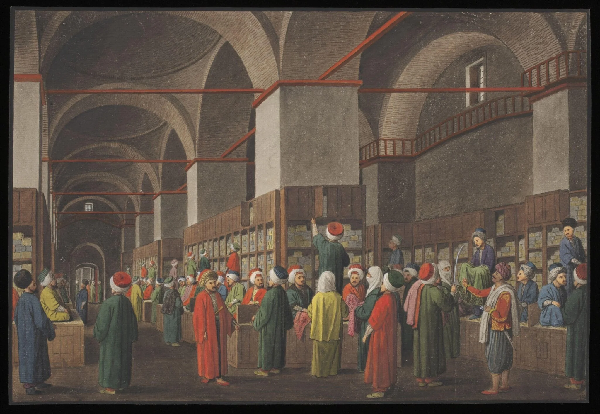 Sandal Bedesteni, or Silk Bazaar, by Anonymous Greek artist, watercolor, 1809