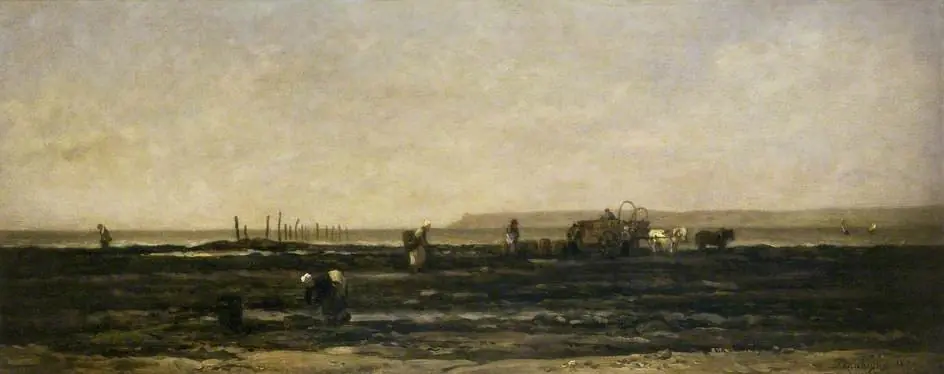 Mussel-gatherers at Villerville
