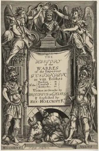 Title Page to History of the Warres of the Emperour Justinian