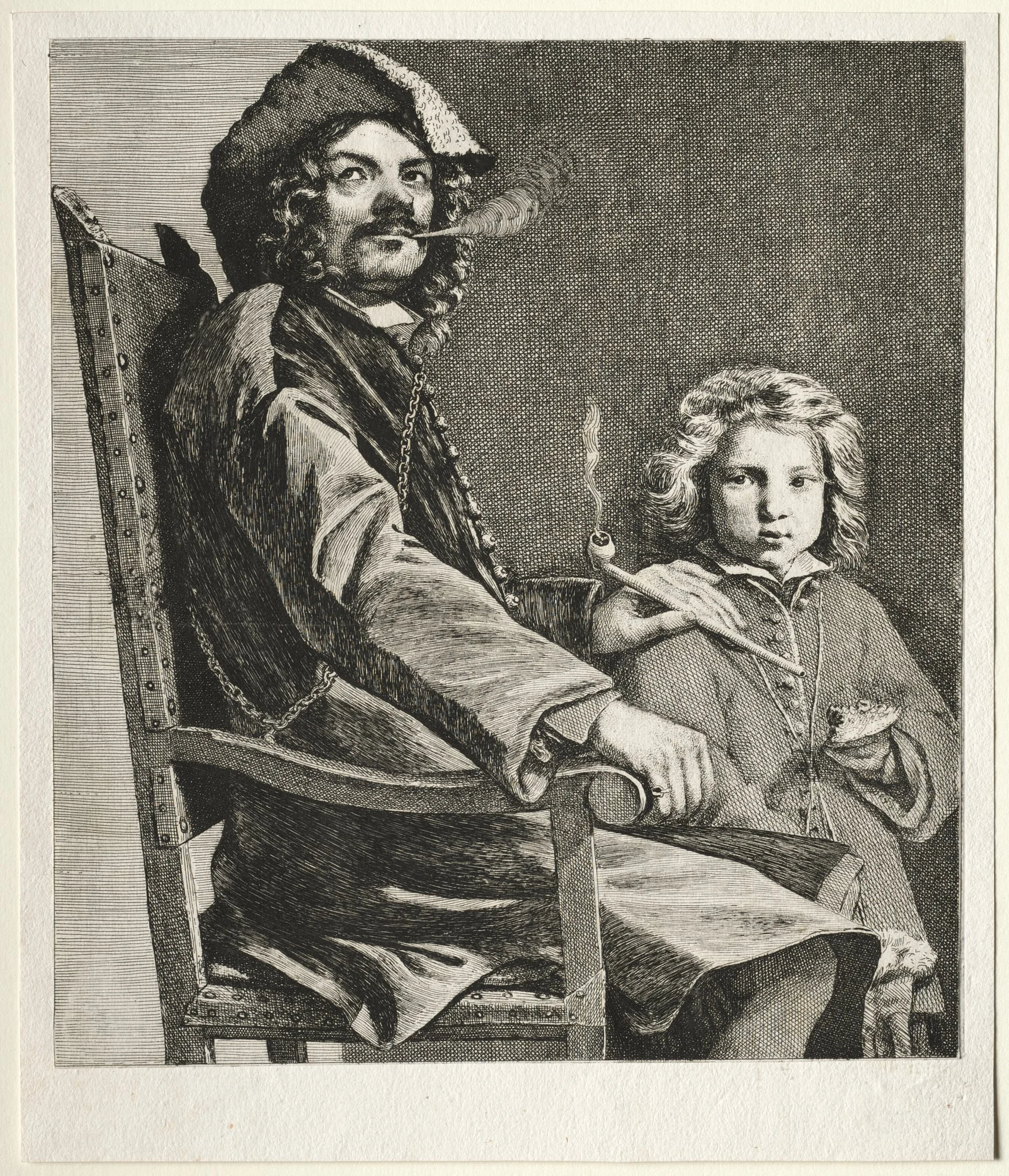 Man Smoking a Pipe and a Small Boy, by Michiel Sweerts, 1660