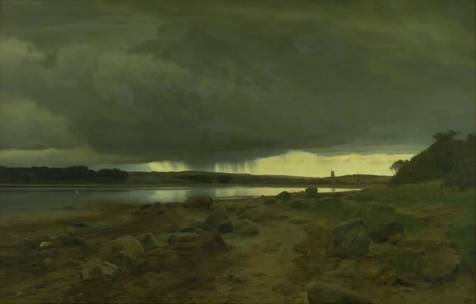 A Showery Landscape. Kalø Vig, Jutland, by Unknown, unspecified, 1883