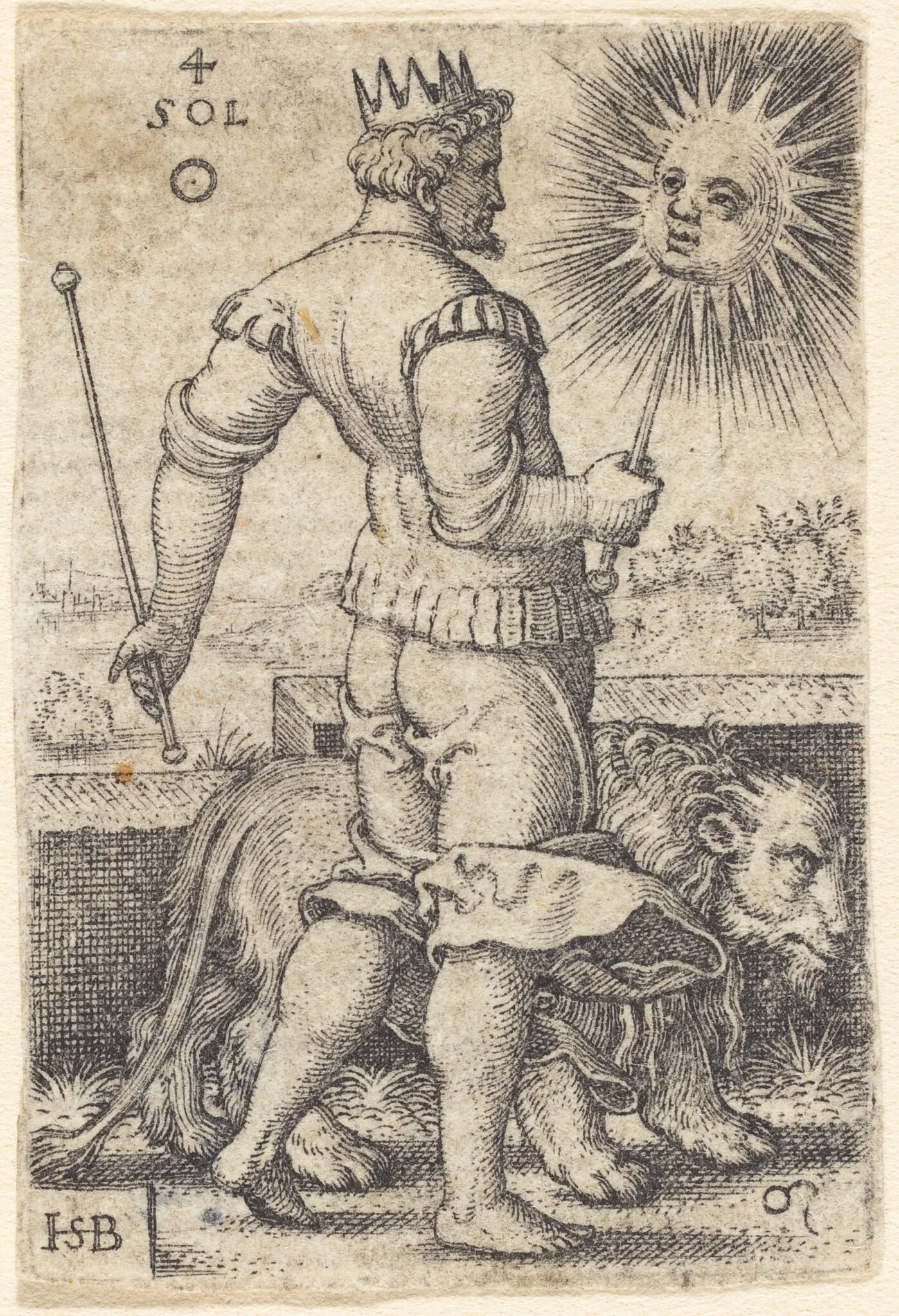 Sun, by Sebald Beham, ink, 1539