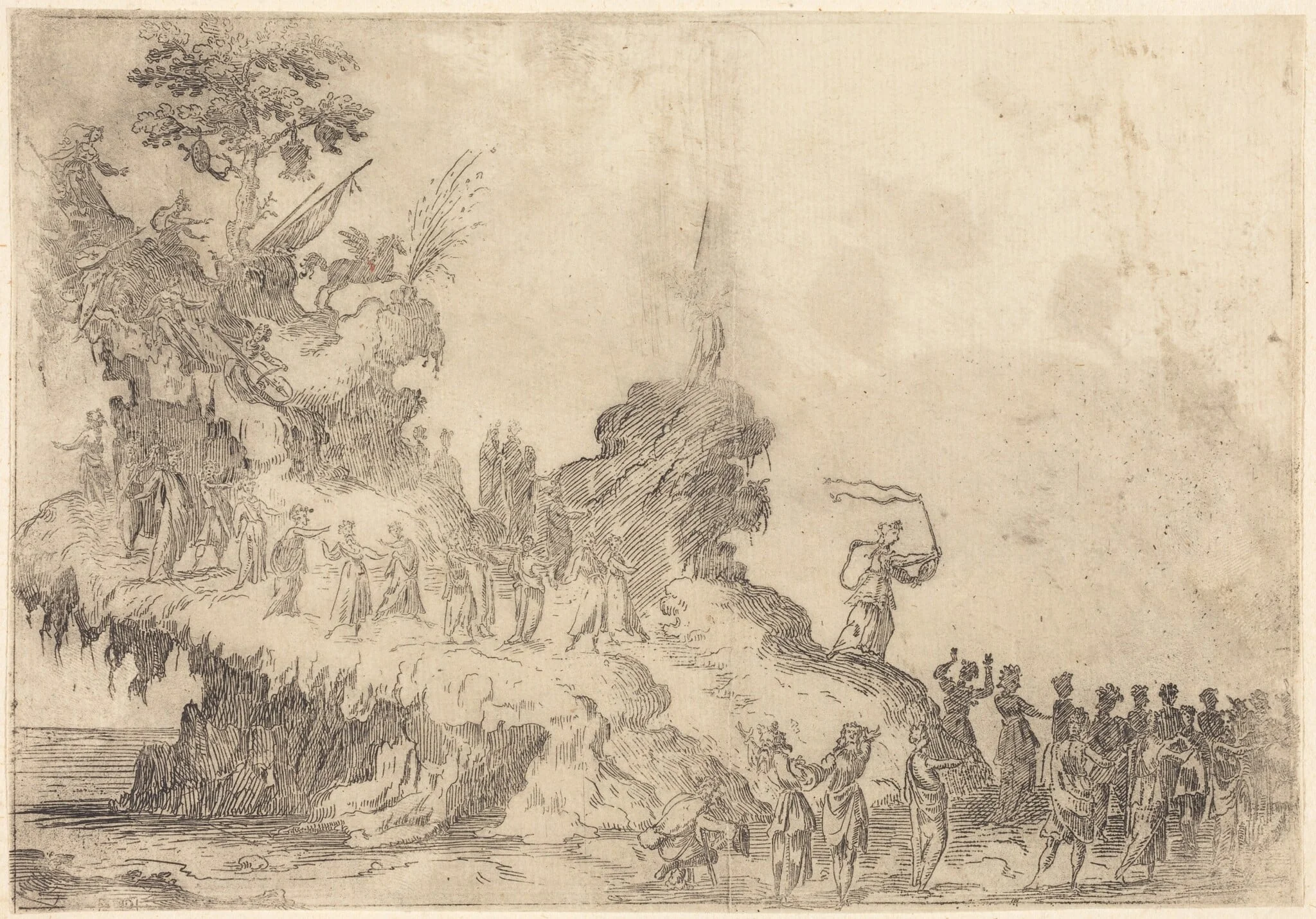 The Float of Mount Parnassus, by French 17th Century, ink, 1616