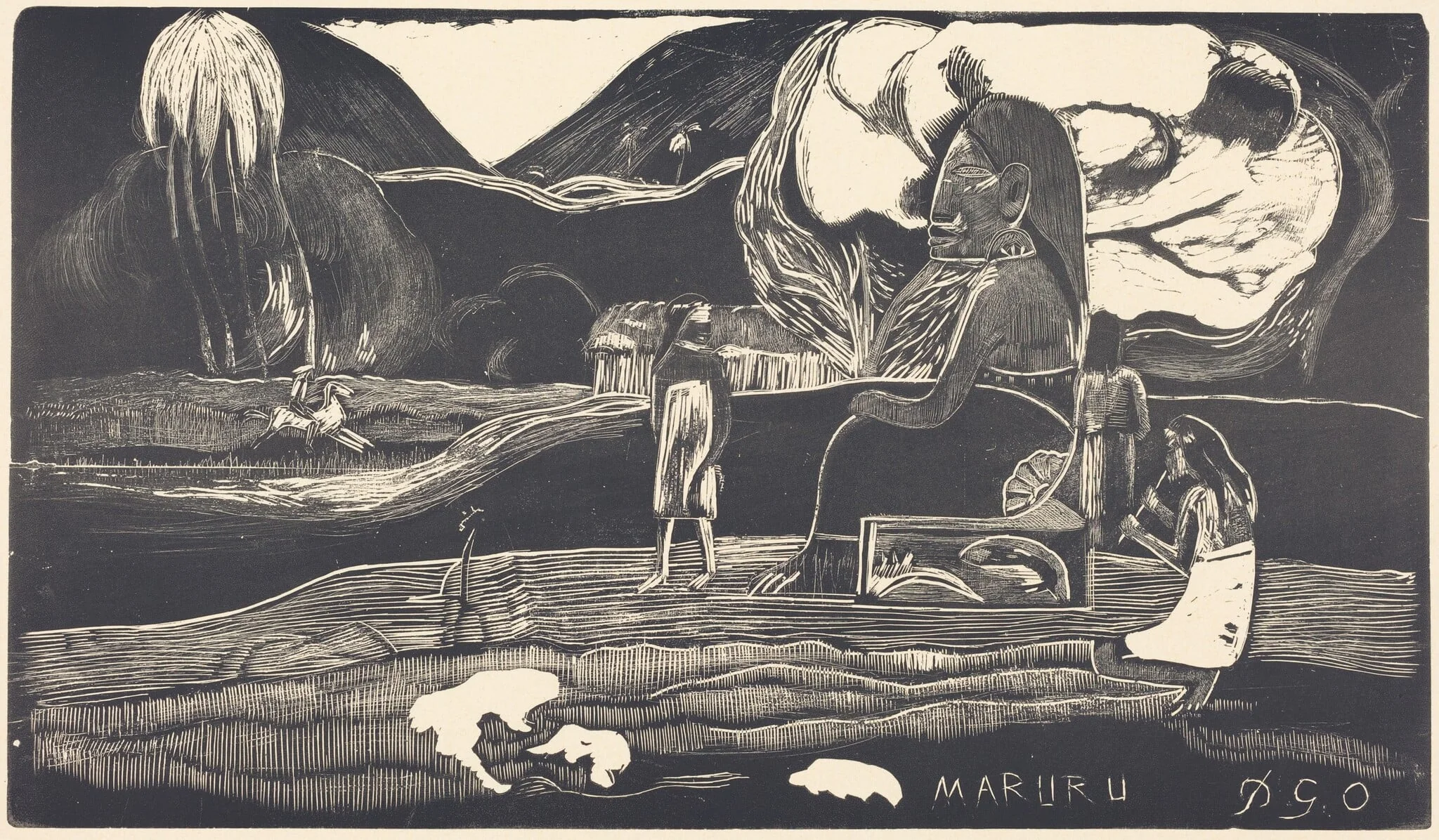 Maruru (Thank You), by Paul Gauguin, ink, 1894