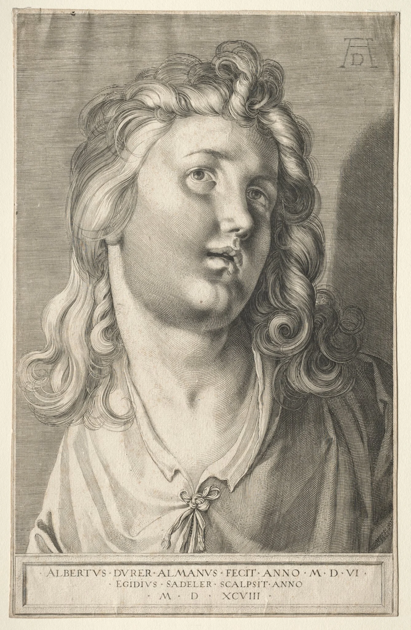 Female Head, by Aegidius Sadeler II, 1598