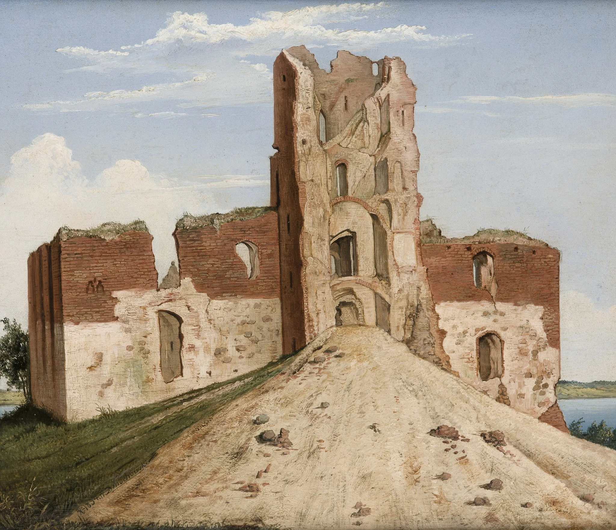 View of the Castle at Troki (Trakai), by Wincenty Dmochowski, oil, 1854